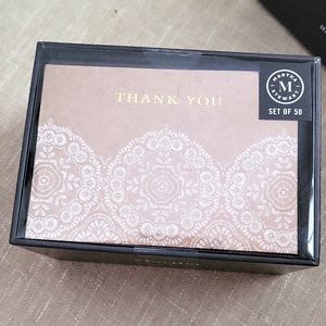 Martha Stewart Thank You Notecards Set of 50 Stationary New in Box